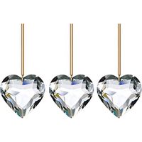 Lot de 3 prismes en cristal en forme de cœur pour lustre, fenêtre, jardin, mariage, décoration de fête.