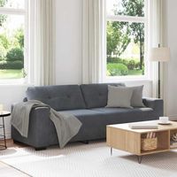 vidaXL Canapé 3 places gris foncé 220 x 78 x 80 cm velours