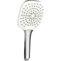 Primaster Handbrause 3 Strahlarten Water Spray quadratisch chrom-weiß mit Wasserspareinsatz Handbrause