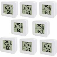 Mini thermomètre LCD numérique intérieur – Précision ± 1 °F – Hygromètre avec indice de confort – Lot de 8 unités pour crèche et bureau – Sunflower