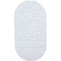 Relaxdays Tapis de bain pour baignoire Aspect pierre, tapis de bain antidérapant, avec ventouses, lavable, LxP: 36 x 68 cm, blanc