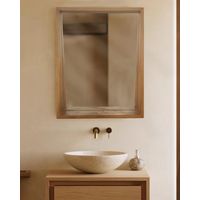 Rovio - Grand miroir mural rectangulaire en bois de manguier