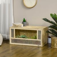 OSB-Holz-Terrarium für Reptilien und Amphibien mit Glasschiebetür – 80 x 40 x 40 cm, natur