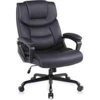 ralex-chair Chaise Bureau, Chaise Ergonomique en PU Cuir, Fauteuil de Bureau Confortable, avec Hauteur Réglable, Pivotante 360°, Noir