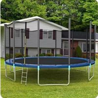 Filet de Remplacement pour Trampoline Sécurité, 6ft,10ft,12ft,14ft Accessoires Trampolines Loisirs,Réseau Dense Entrée Fermable Noir 14ft-6 poles