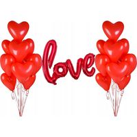 Coffret Saint-Valentin, Ballons en forme de cœur + Amour (1 coffret)