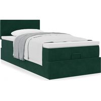 Maison Exclusive - Pouf Letto con Materasso Verde Scuro 120x190 cm Velluto