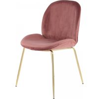 Chaise semi artisanal LOT DE 2 ARA 59x47 vieux rose et laiton