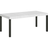 Table Extensible Everyday Premium 200/460X90 Cm FrĂŞne Blanc Pieds Anthracite