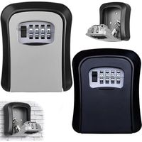 2 Piece Wall Key Box for Keys, Cards, Weatherproof Key Box for Home Garage School, Heavy Duty Secure Key Cabinet for Industries and Vehicles (Grey Black)