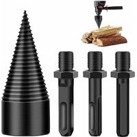 square With 3 Shanks, Wood Splitting Drill Bit, Tapered Drill Bit, 42mm Wood Splitting Drill Bit, Durable Splitting Screw Tapered Wood Grinding To