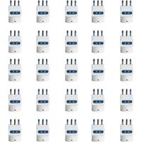 Adattatore Tripla Spina Elettrica 2P+T 16A con 2 Presa Bipasso 10A/16A 2P+T e 1 Presa Ita 10A / Schuko 16A 250V Max 1500W Bianco