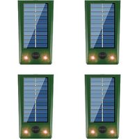 Répulsif solaire 4x pour animaux (chats, chiens, oiseaux, écureuils, ratons laveurs, lapins, renards, cerfs, etc.) avec détecteur de mouvement LED