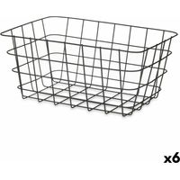 Cestino Multiuso Kinvara Nero Metallo 30,3 x 14 x 22,5 cm Rettangolare (6 Unità)