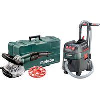 Metabo – Ponceuse de rénovation RSEV 19-125 RT – Aspirateur ASR 35 L ACP – Pour béton armé – AutoCleanPlus – Coffret complet