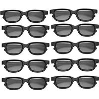 Lot de 10 lunettes 3D passives polarisées pour téléviseur 3D, véritables cinémas 3D pour jeux 3D et cadre TV
