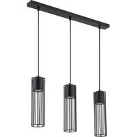 Suspension indus noire triple filaire Fobia 3 spot GU10