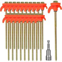 Tent Pegs - Steel Threaded Spiral Stakes - For Camping Tent Anchoring on Grass Hard Ground Gravel - 16 Pieces