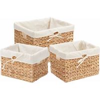 vidaXL Storage Baskets 3 pcs Natural Water Hyacinth