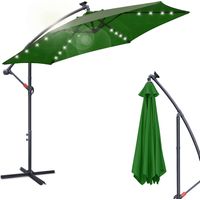 Parapluie 3m Parasol avec LED Alu pivotant Parasol jardin terrasse balcon vert