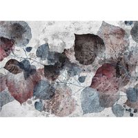 Moderne Fototapete Blätter Beton Abstrakt – Großformat Wandtapete 300x210 cm – Design für Wohnzimmer & Schlafzimmer
