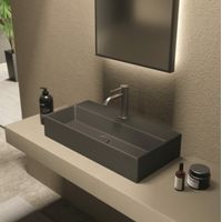 SPY 60x30 Rose clair mat. avec bonde. siphon noir mat