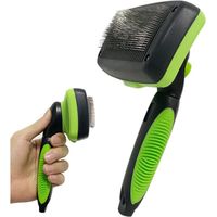 Zqyrlar – Selbstreinigende Pflegebürste für Katzen und Hunde – Zinken aus Edelstahl – Ergonomischer, rutschfester Griff – Für kurzes und langes Fell
