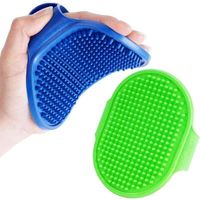 Lot de 2 brosses de toilettage pour chiens, brosses de bain en silicone souple de haute qualité avec manches réglables, convenant aux chiens et chats à poils longs, à poils courts et à poils mouillés.