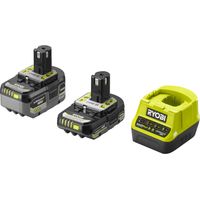 kit caricabatterie e 2 batterie di ricambio ryobi "rc18120-242x" 18v 4-2ah