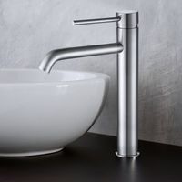Aquasup – Mitigeur de lavabo en acier inoxydable 100% sans plomb – Bec 45° pivotant 360° – Noyau céramique haute qualité – Température max 90°C