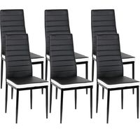 Lot de 6 Chaises de cuisine confortables et durables IZTOSS - Dossier haut - Salle à manger - Blanc