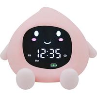 Creative Fruit Alarm Clock Lamp - Orange, Lychee, and Peach Shaped White Noise Night Light + Alarm Clock + Phone Stand