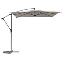 Sombrilla colgante cuadrada Manoa gris topo - 2.5 x 2.5 m - Hespéride