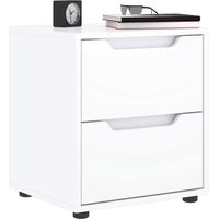 Mesilla de noche-Mesita de noche-Mesapara Dormitorio VISNES blanca 45x40x50 cm madera de ingeniería