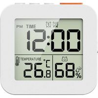 Orologio digitale da bagno, timer per doccia, igrometro termometro, orologio da parete, timer per doccia impermeabile, bianco