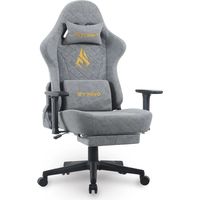 Symino Chaise Gamer Ergonomique - Fauteuil de Bureau avec Repose-Pieds Télescopique, Support Lombaire et Hauteur Réglable - 201kg (Simili Cuir)