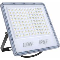 100W LED Projecteur Lumière Extérieur, 8000LM Éclairage de Sécurité Extérieur, Imperméable IP67, Blanc Froid 6500K Pour Patio, Jardin, Garage, Terrasse, Square, Usine, Entrée