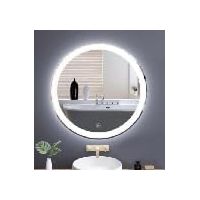 COSTWAY Specchio Rotondo LED con Luce da 60 cm, Specchio da Bagno da Parete con Luminosità Regolabile, Touch Intelligente, Funzione Memoria e Design Anti-Appannamento, per Ingresso (60 cm x 2,9 cm)
