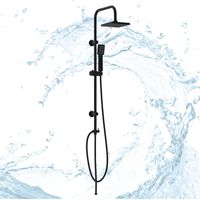 HGMBAD Duschset Regendusche ohne Armatur Duschsystem Schwarz matt