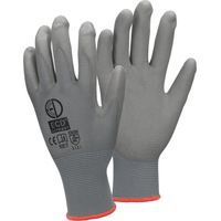 ECD Germany 60 Paia Guanti da Lavoro in Nylon 7-S Guanti Meccanico Multiuso in PU Taglia 7-S Colore Grigio Guanti Protezione in Nylon adatti per Lavoro Privato e Professionale Guanti per Giardino