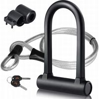 Antivol en U pour vélo U + câble antivol en acier avec support 2 en 1 antivol de vélo en U flexible câble en acier