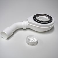 Ablaufgarnitur Set für Duschwanne Duschtasse Ø 90 mm Bad Duschablauf Siphon Duschabfluss Superflach ohne Abdeckung