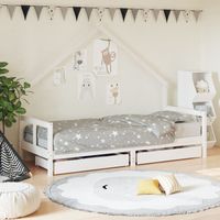 vidaXL Cadre de lit enfant tiroirs blanc 80x200 cm bois de pin massif