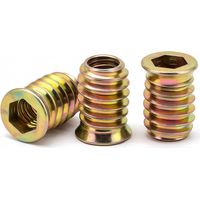 M8 Insert Fileté Bois, écrous à Visser M8 X 15mm Manchons à Visser Galvanisés écrou Hexagonal Fileté pour Meubles en Bois, 20 Pièces
