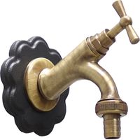 Robinet en laiton mod.303 avec marguerite en fonte pour fontaine murale de jardin à la maison choisir la finition: bruni