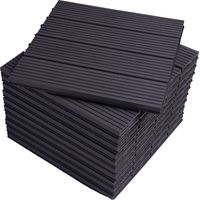 Woltu – Dalle de terrasse en composite bois-plastique 30x30 cm – Lot de 11 – Résistant aux UV et antidérapant – Facile à installer et à entretenir