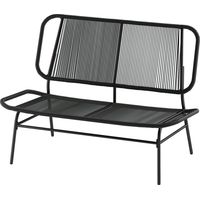 Divano Rattan 2 posti causaise assise dossier tressés noir