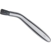 cilio Barista - Pennello per macinacaffè, curvo, in acciaio inox con setole naturali, 16 cm, spazzola per la pulizia per macinacaffè