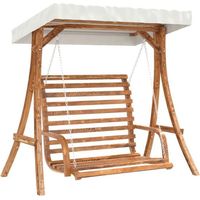 Fauteuil suspendu avec une structure en épicéa massif et un placage en teck