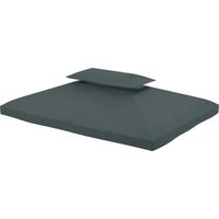 Housse de protection pour gazebo 4x3 m, 2 niveaux, polyester, avec sangles et 10 trous de drainage, gris anthracite
